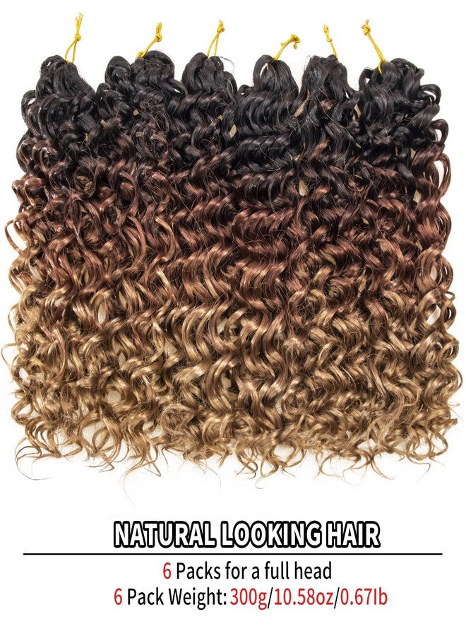 QRHSUKA GoGo Curl Crochet Hair for Women Water Wave Curly Crochet Hair Wavy Human Hair Deep Wave Beach Curl Crochet Synthetic Hair Extensions (12 inch(Pack of 6), 1B/30/27) - Image 2